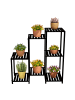 relaxdays Blumenregal in Schwarz - (B)80 x (H)81 x (T)28,5 cm