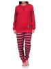 NORMANN Frottee Pyjama Schlafanzug langarm Katzen - 76540 in rot