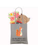 Mr. & Mrs. Panda Shopping Tasche Eichhörnchen Blume mit Spruch in Light Grey