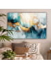 OnlyWow Leinwand Bilder Abstrakte Kunst gold blau