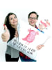 Mr. & Mrs. Panda Kissen 40x40 Axolotl Glücklich mit Spruch in Weiß