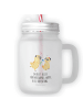 Mr. & Mrs. Panda Trinkglas Mason Jar Mops Verliebt mit Spruch in Transparent