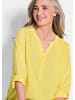 GOLDNER Kurzgröße:  Tunika Elegante Viskosebluse mit V-Ausschnitt in gelb