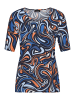 GOLDNER Kurzgröße:  Shirt Shirt in blau / hellblau / pfirsich / gemustert