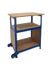relaxdays Werkbank in Blau/ Natur - (B)72,5 x (H)69,5 x (T)50 cm