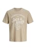 Jack and Jones T-Shirt Bluzane Short Sleeve Tee in Beige