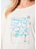 GOLDNER Shirt mit Glitzerprint, Rundhals in cremeweiß / gemustert