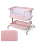 COSTWAY 3 in 1 Beistellbett in Rosa