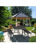 relaxdays Gartentisch in Schwarz - (B)180 x (H)72 x (T)74 cm