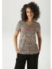 Aniston CASUAL T-Shirt in beige-schwarz-rot