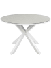 Beliani Runder Tisch MALETTO in Weiß/Beige/Grau - (W) 120 x (H) 75 x (L) 120 cm