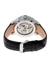 Heritor Ryder Skelett-Uhr mit Lederarmband in Black/Silver