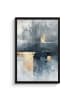 MuchoWow Poster mit Leiste Abstrakte Kunst gold grau  (BxH)