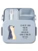 Mr. & Mrs. Panda Brotdose Pinguin mHerzieren Motiv mit Spruch in Blau Pastell