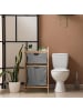 relaxdays Wäschekorbregal in Natur/ Grau - (B)44 x (H)84,5 x (T)33 cm