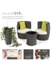 tectake Aluminium Rattan Gartenlounge, stapelbar, mit Sicherheitsglasplatte