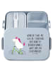 Mr. & Mrs. Panda MEPAL Bentobox Einhorn Radfahrer Motiv mit Spruch in Blau Pastell