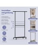 SONGMICS Kleiderständer Dalson in Schwarz - (B)130 x (H)198 x (T)49 cm