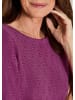 GOLDNER Kurzgröße:  Strickpullover Halbarm Baumwollpullover mit Struktur in beere