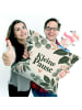 Mr. & Mrs. Panda 40x40 Kissen Kissen Botanisch Design mit Spruch in Weiß