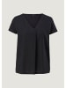 comma T-Shirt kurzarm in Schwarz