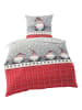 Bierbaum Biber Bettwäsche in grau-rot