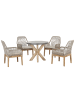 Beliani 9-tlg Gartentisch Set OLBIA in Grau/Beige/Braun