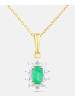 Diamant L'éternel Kette mit Anhänger, mit Smaragd, 375 Gelbgold