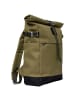 SANDQVIST Icon Rolltop - Rucksack M 14" 60 cm (cabernet) in olive drab with black leather