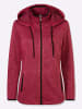 Sieh an! Strickfleece-Jacke in fuchsia-schwarz-meliert