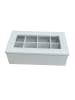 relaxdays Teebox in Weiß/ Transparent - (B)28 x (H)9 x (T)16 cm