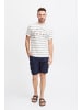 FQ1924 T-Shirt FQTom SS stripe tee w logo print in Weiß