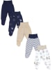 TupTam Baby Strampelhose mit Fuß 5er Pack in blau/grau