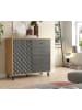 Inn.Furn Kommode grau, Eiche Artisan 110 x 96 cm, Sideboard mit 3D-Struktur