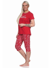 NORMANN Capri Schlafanzug kurzarm Pyjama maritimimen Look - 73994 in rot