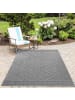 KADIMA DESIGN Teppich Outdoor Flachgewebe Boho-Muster Polypropylen Küche in Grau