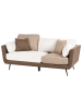 Beliani 2-tlg 3-Sitzer Sofa BOLGA in Braun/Weiß