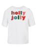 Merchcode Merchcode Ladies Christmas Holly Jolly Mood Tee in white