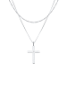 KUZZOI Halskette 925 Sterling Silber Kreuz in Silber