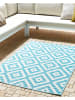 Beliani Outdoorteppich HAPUR in Blau/Weiß - (W) 120 x (H) 0.5 x (L) 180 cm