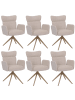 MCW 6er-Set Esszimmerstuhl N11 Bouclé 350g/m², Beige, Beine Holz-Optik