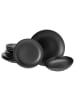 CreaTable Magic Black Coupe , Geschirrset, Teller Set 12 teilig in Schwarz