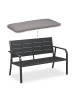 relaxdays Gartenbank in Grau - (B)118 x (H)78 x (T)66 cm