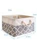 Intirilife Aufbewahrungskorb Box Organizer mit Henkel 41x31.5x21cm in Grau mit Muster