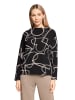 Betty Barclay Sweatshirt mit Rippenstruktur in Schwarz/Weiß