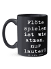 Mr. & Mrs. Panda Tasse Spruch Flöte Atem mit Spruch in Schwarz