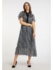 faina Damen Midikleid Mit Leoprint in Grau