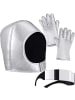 tectake Unisexkostüm Astronautenhelm, Brille und Handschuhe Futuristischer Look: Silbern