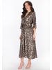 faina Women Dress in beige multicolor leo