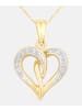 Diamant L'éternel Halskette mit Anhänger aus 375 Gelbgold mit Diamant Herz-Design